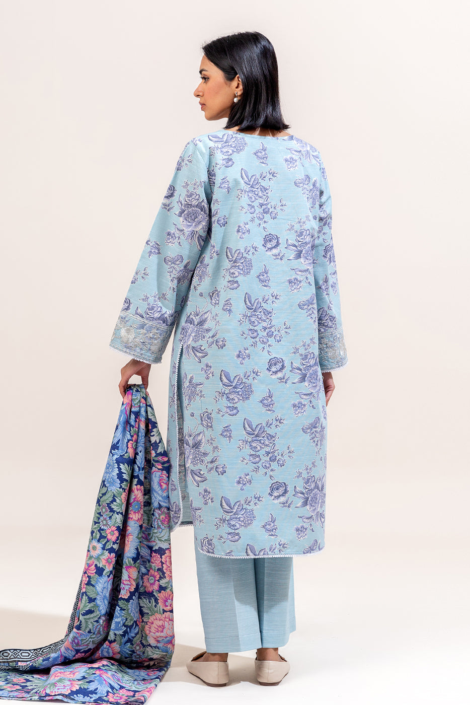 3 Piece Embroidered Khaddar Suit-Carolina Dream (Unstitched)