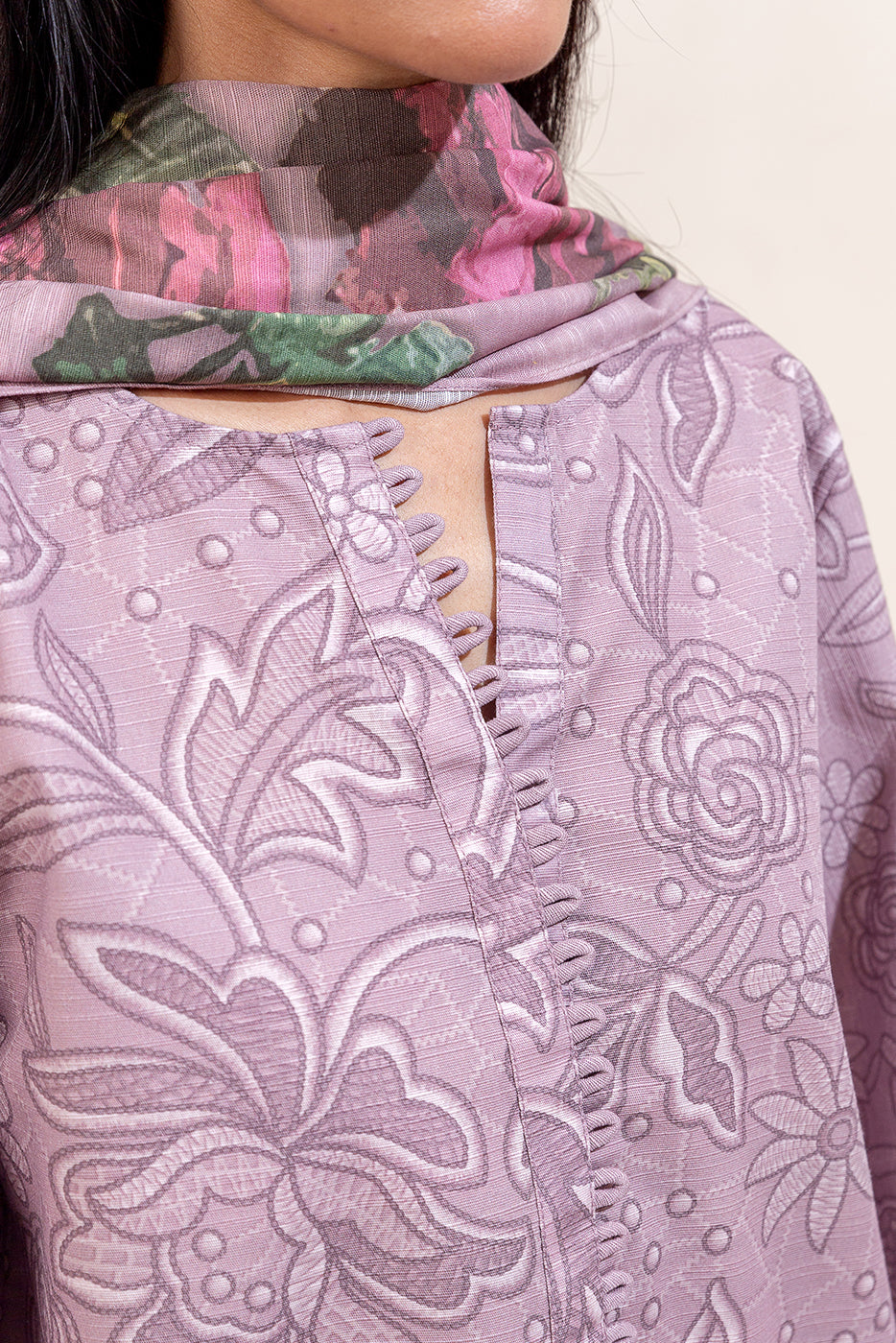 3 Piece Printed Khaddar Suit-Floral Bliss (Unstitched)