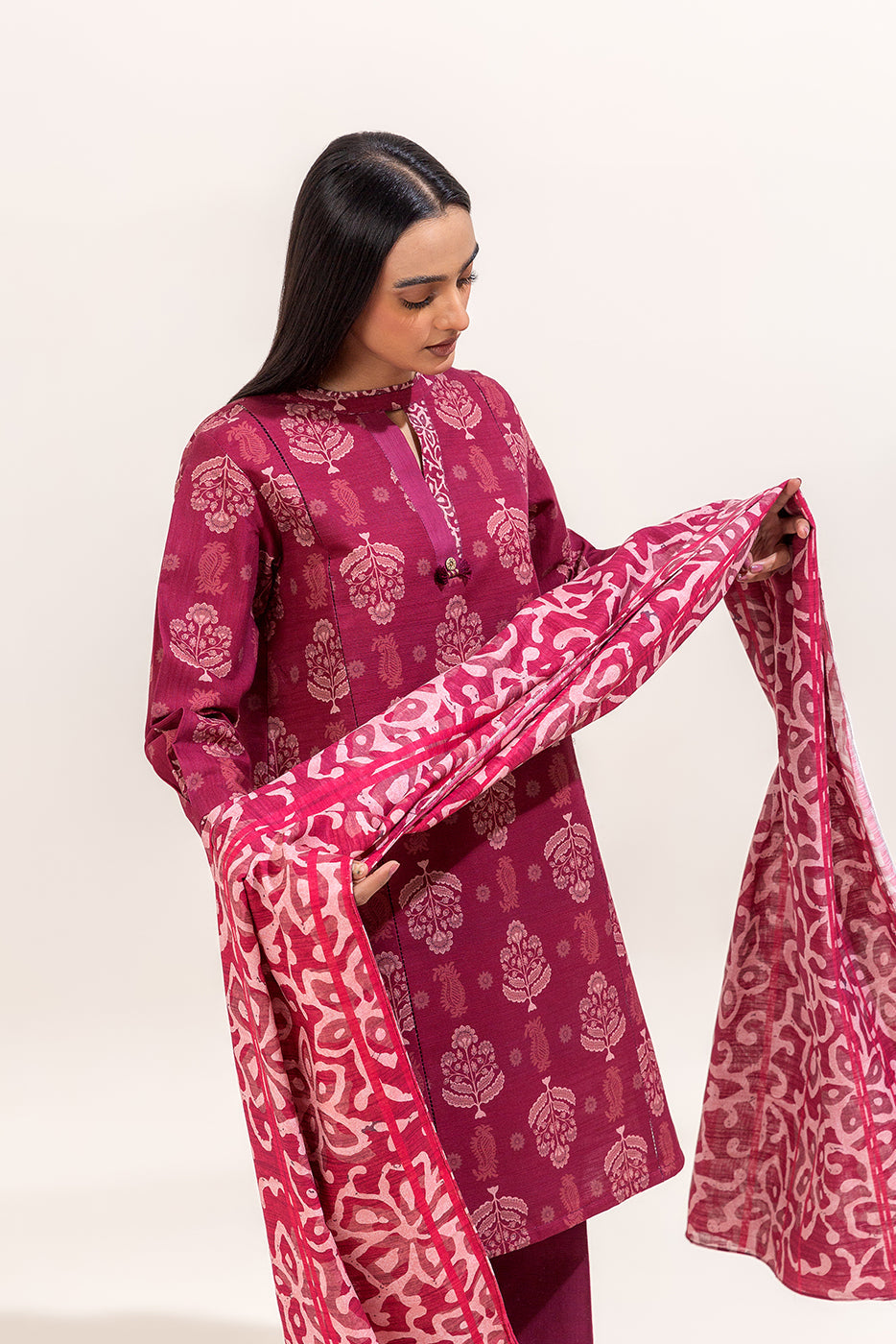 3 Piece Printed Khaddar Suit-Mulberry Grove (Unstitched)