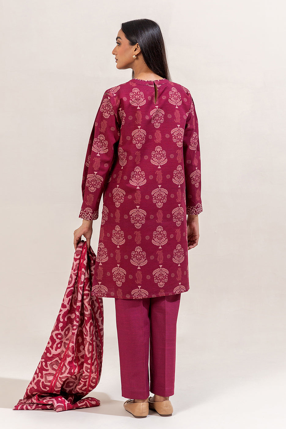 3 Piece Printed Khaddar Suit-Mulberry Grove (Unstitched)