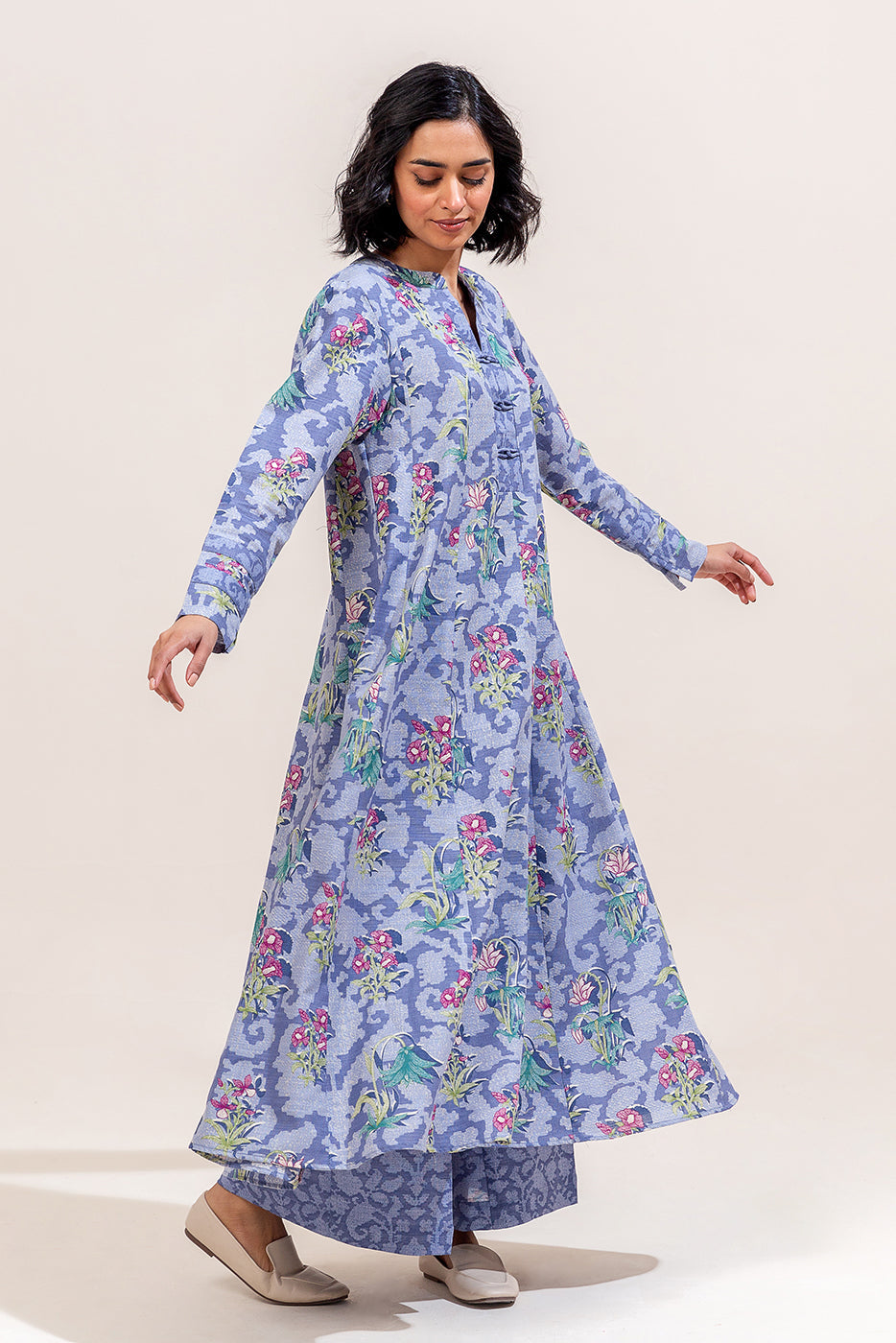2 Piece Printed Khaddar Suit-Flint Haze (Unstitched)