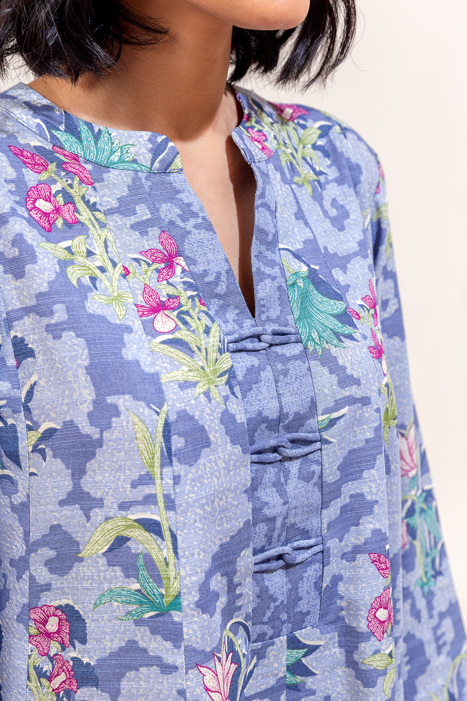 2 Piece Printed Khaddar Suit-Flint Haze (Unstitched)