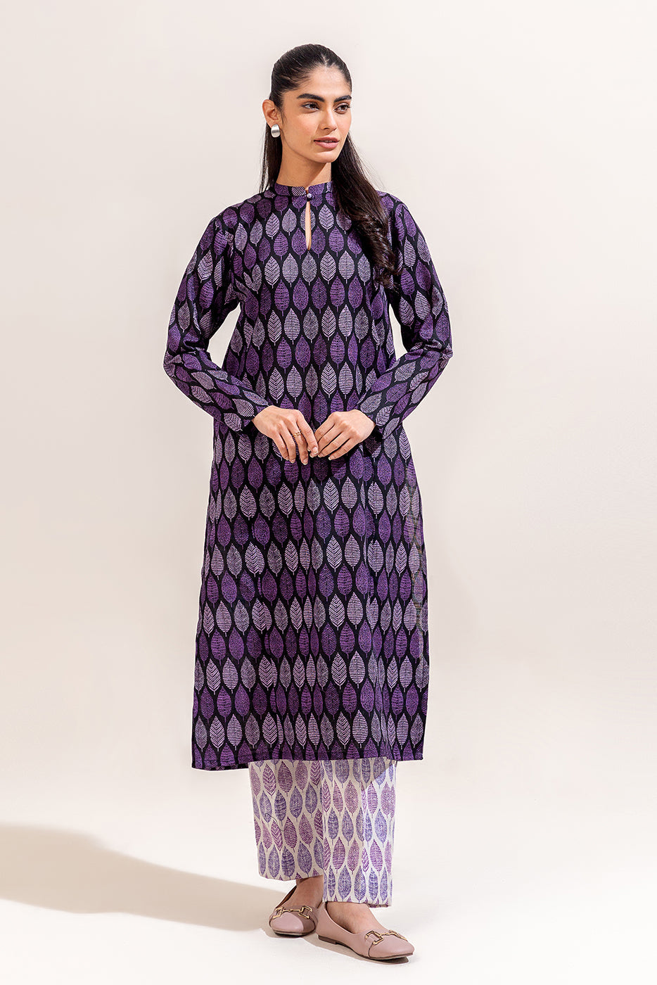 2 Piece Printed Khaddar Suit-Leafy Meadow (Unstitched)