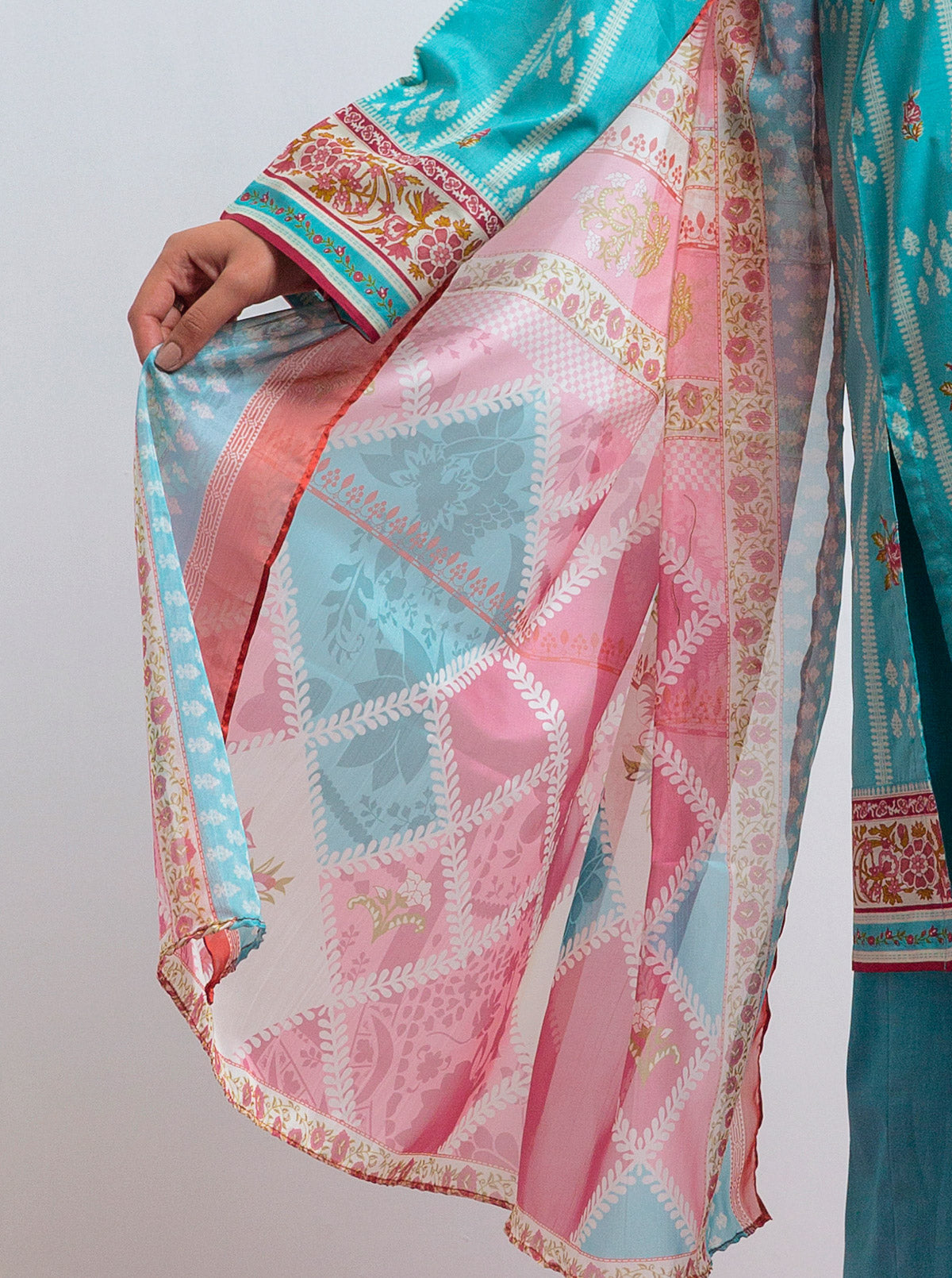 3 Piece - Printed Lawn Suit - Wonder Blush
