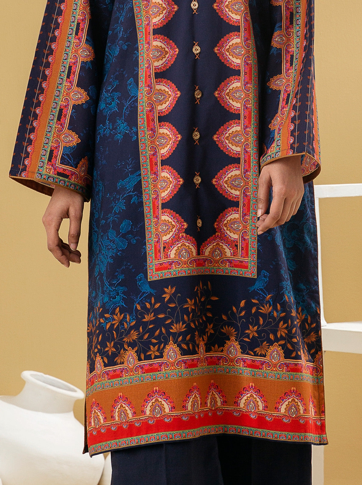 1 PIECE - PRINTED LAWN SHIRT - MIDNIGHT DEW