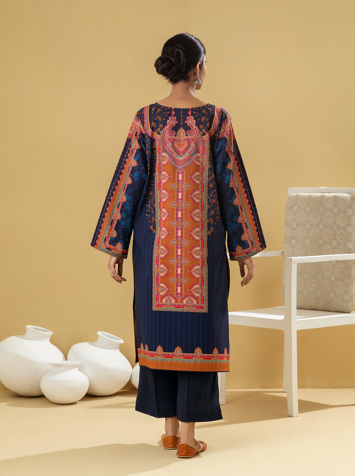 1 PIECE - PRINTED LAWN SHIRT - MIDNIGHT DEW