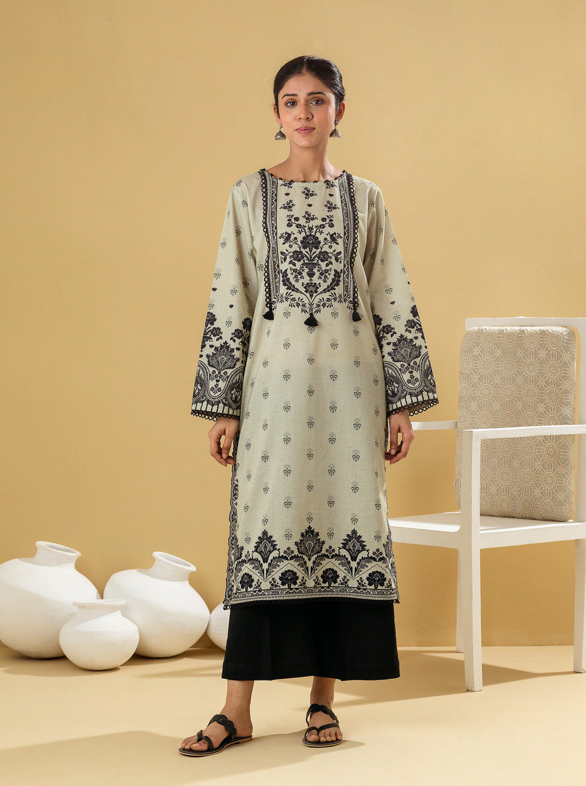 1 PIECE - PRINTED LAWN SHIRT - MAJESTIC BLOOM