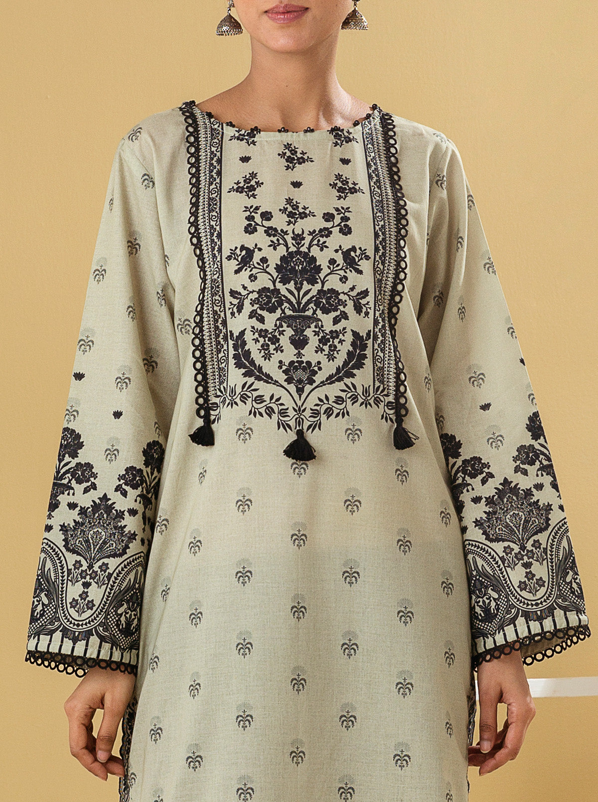 1 PIECE - PRINTED LAWN SHIRT - MAJESTIC BLOOM