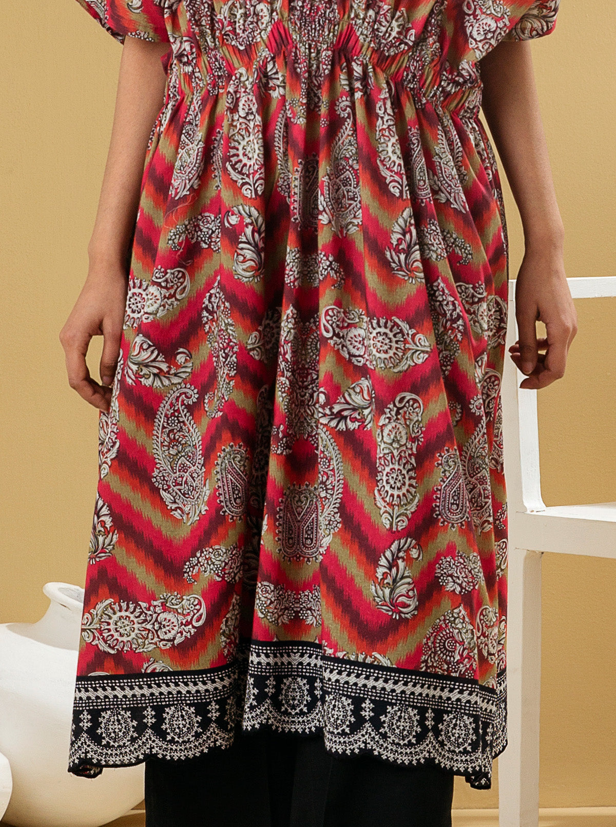 1 PIECE - PRINTED LAWN SHIRT - PAISLEY GLEAM
