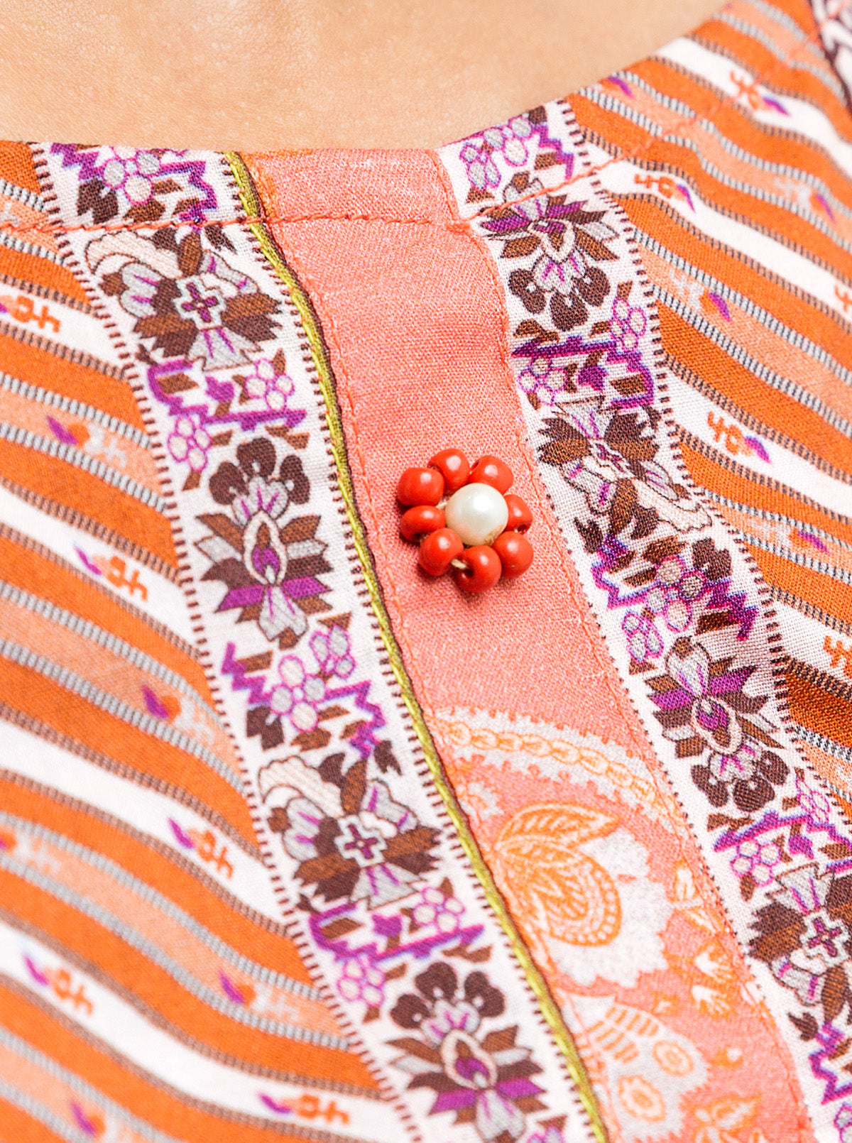 2 Piece - Printed Lawn Suit - Coral Haze