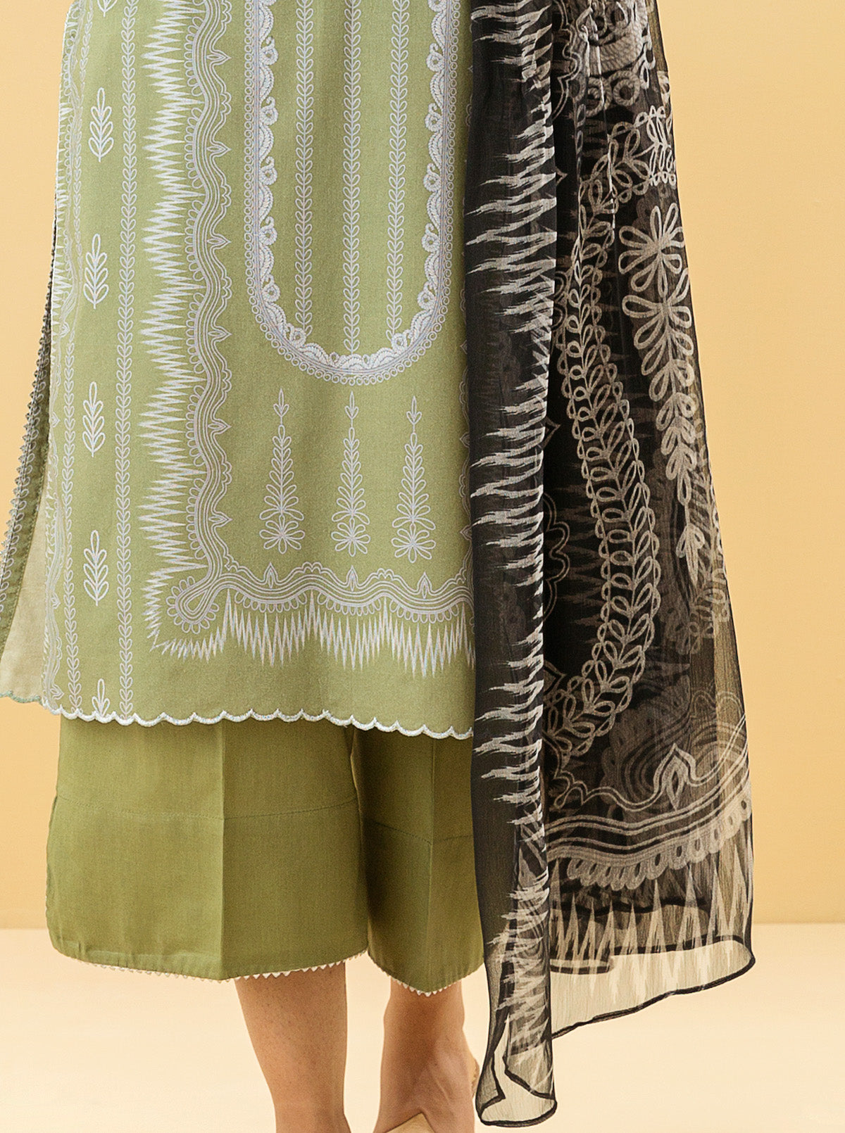 2 PIECE - PRINTED LAWN SUIT - ANTIQUE GREENMB2S22U19-GREEN-2000000196130-2PC