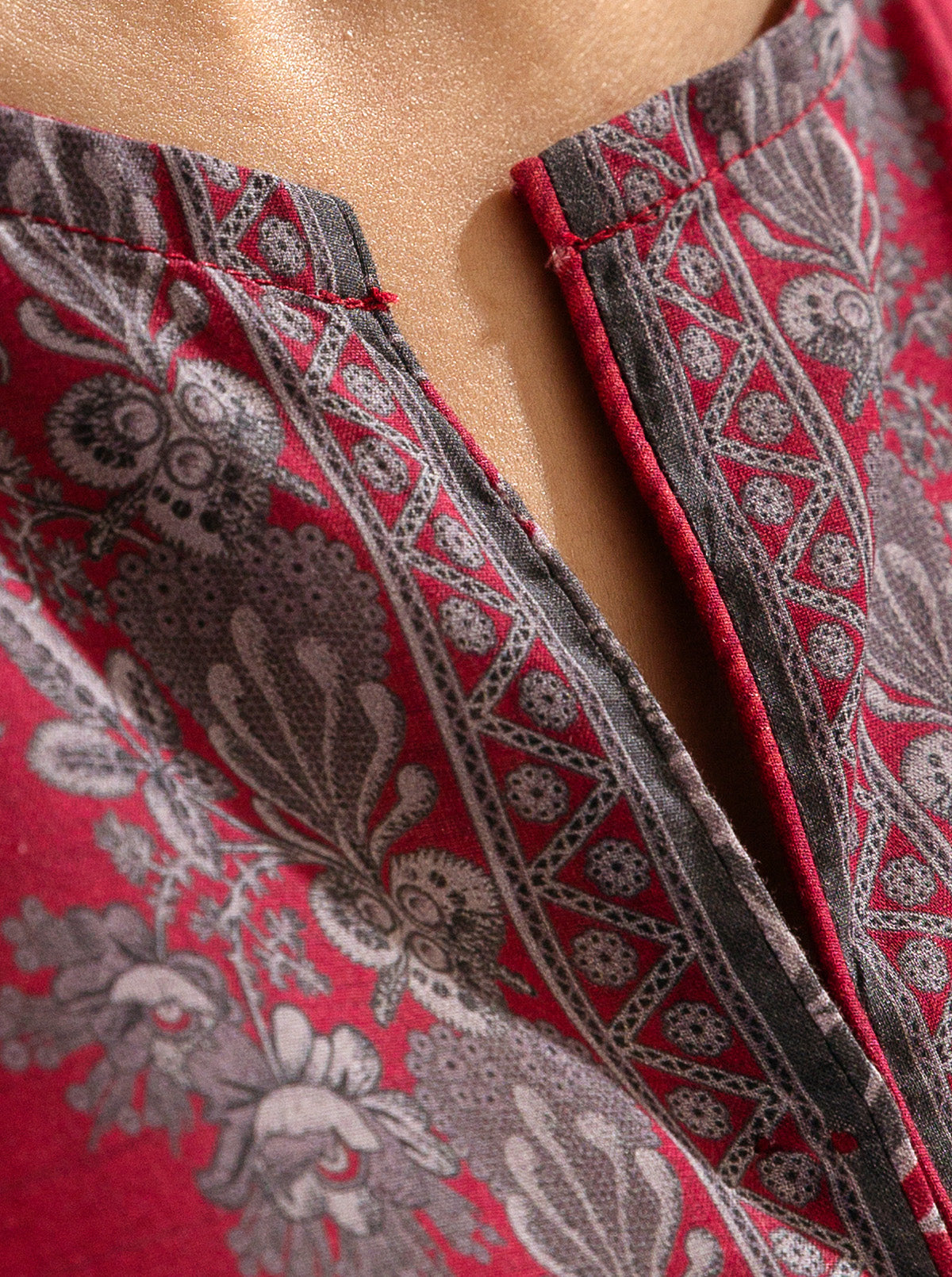 2 PIECE - PRINTED LAWN SUIT - ROUGE GLEAM