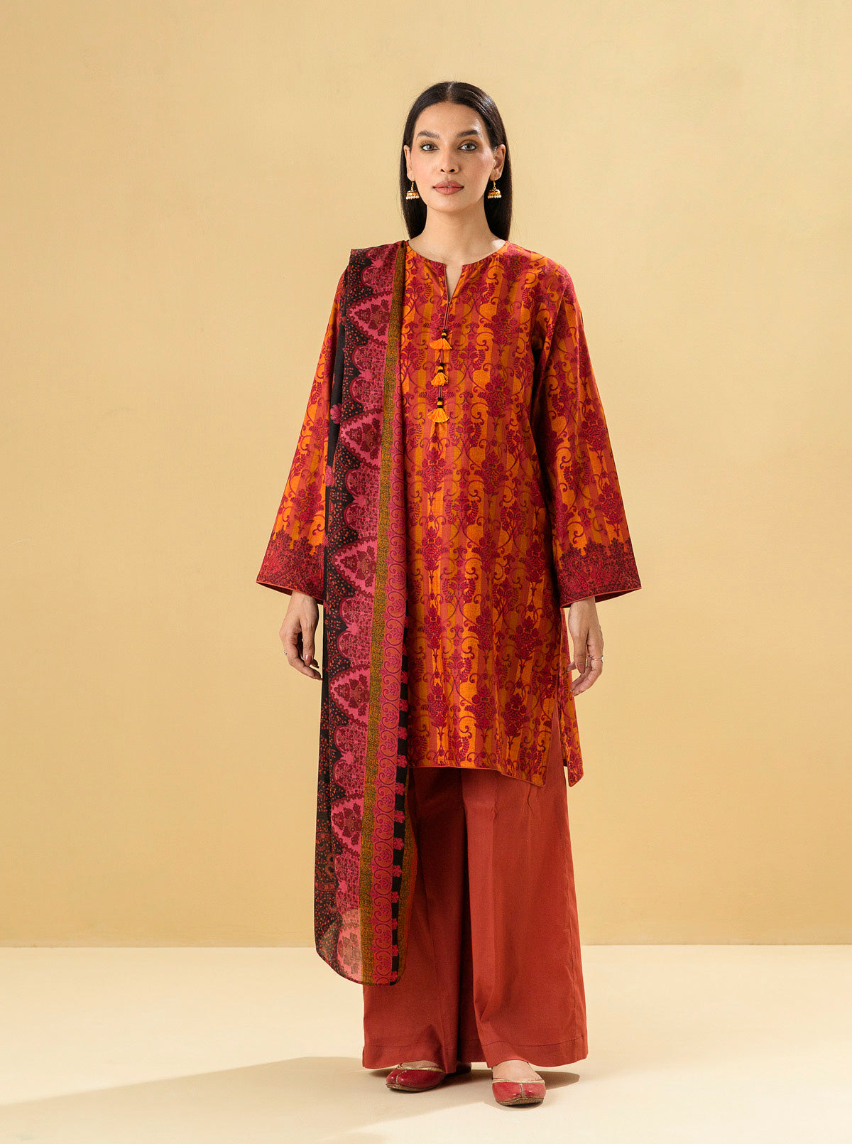 3 Piece - Printed Lawn Suit - Antique Treasure