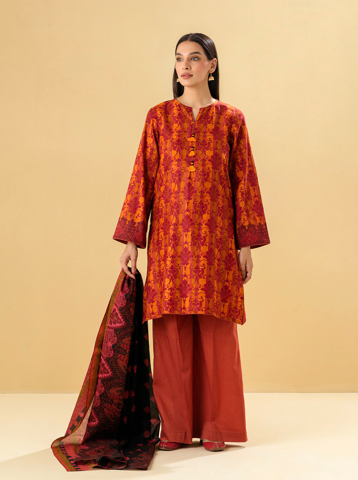 3 Piece - Printed Lawn Suit - Antique Treasure
