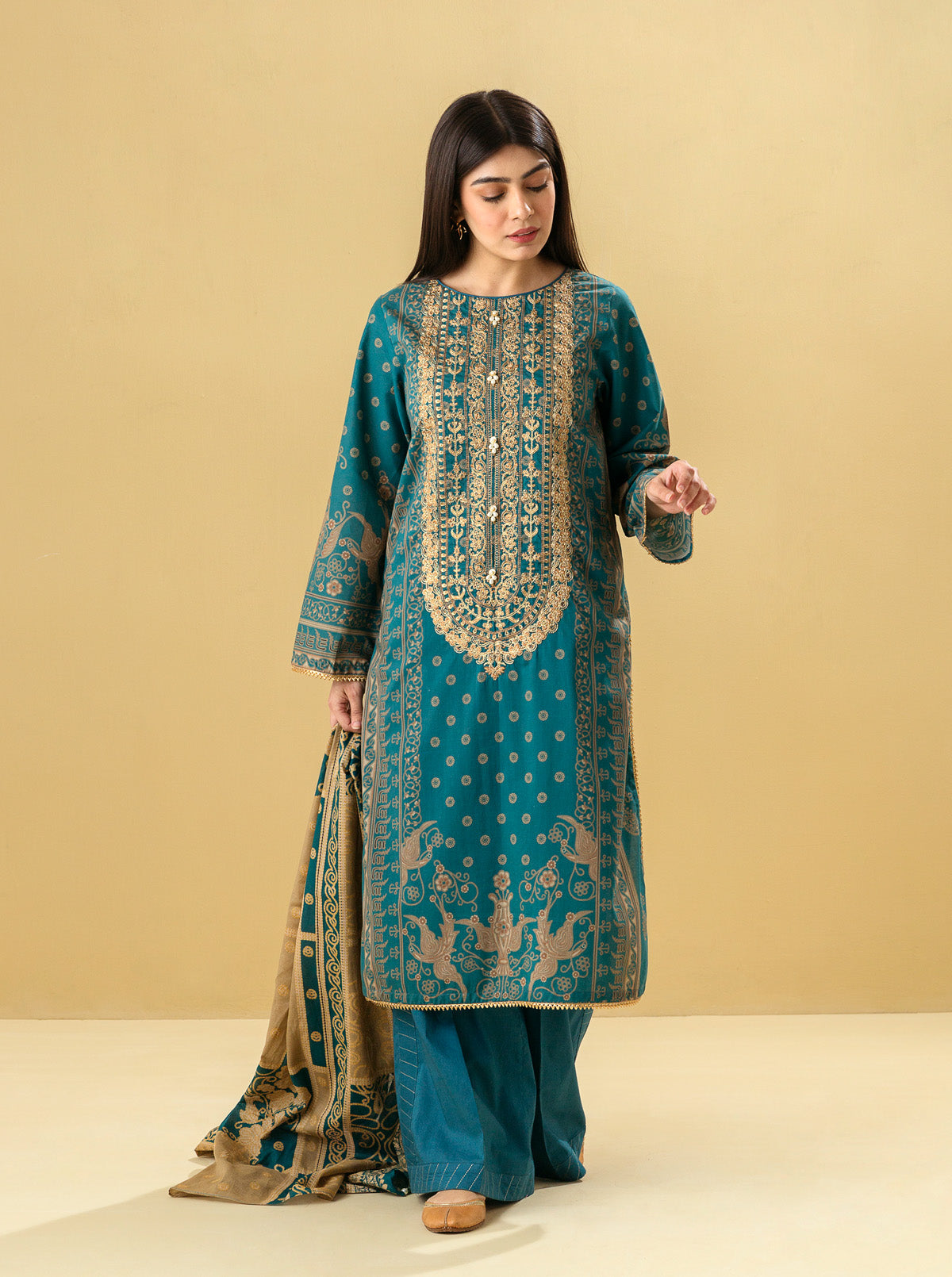 3 PIECE - EMBROIDERED LAWN SUIT - MYTHIC ENTHIC
