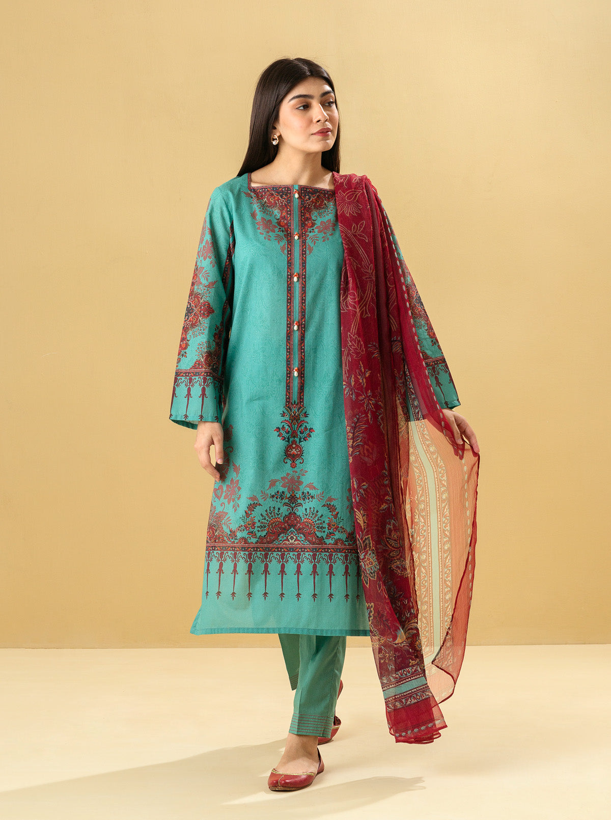3 Piece - Printed Lawn Suit - Tribal Chic