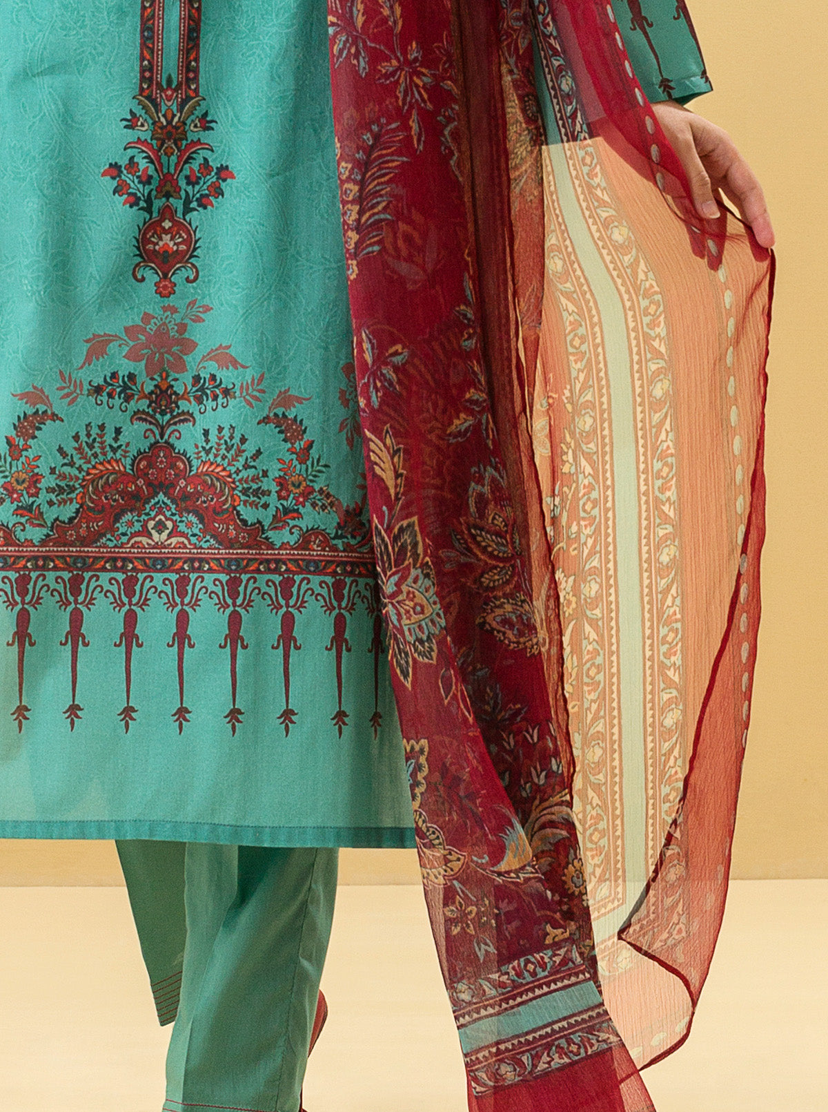 3 Piece - Printed Lawn Suit - Tribal Chic