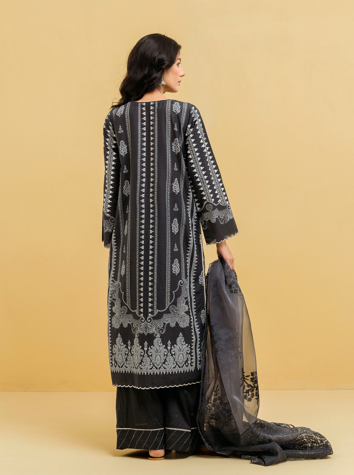3 Piece - Embroidered Lawn Suit - Midnight Dust