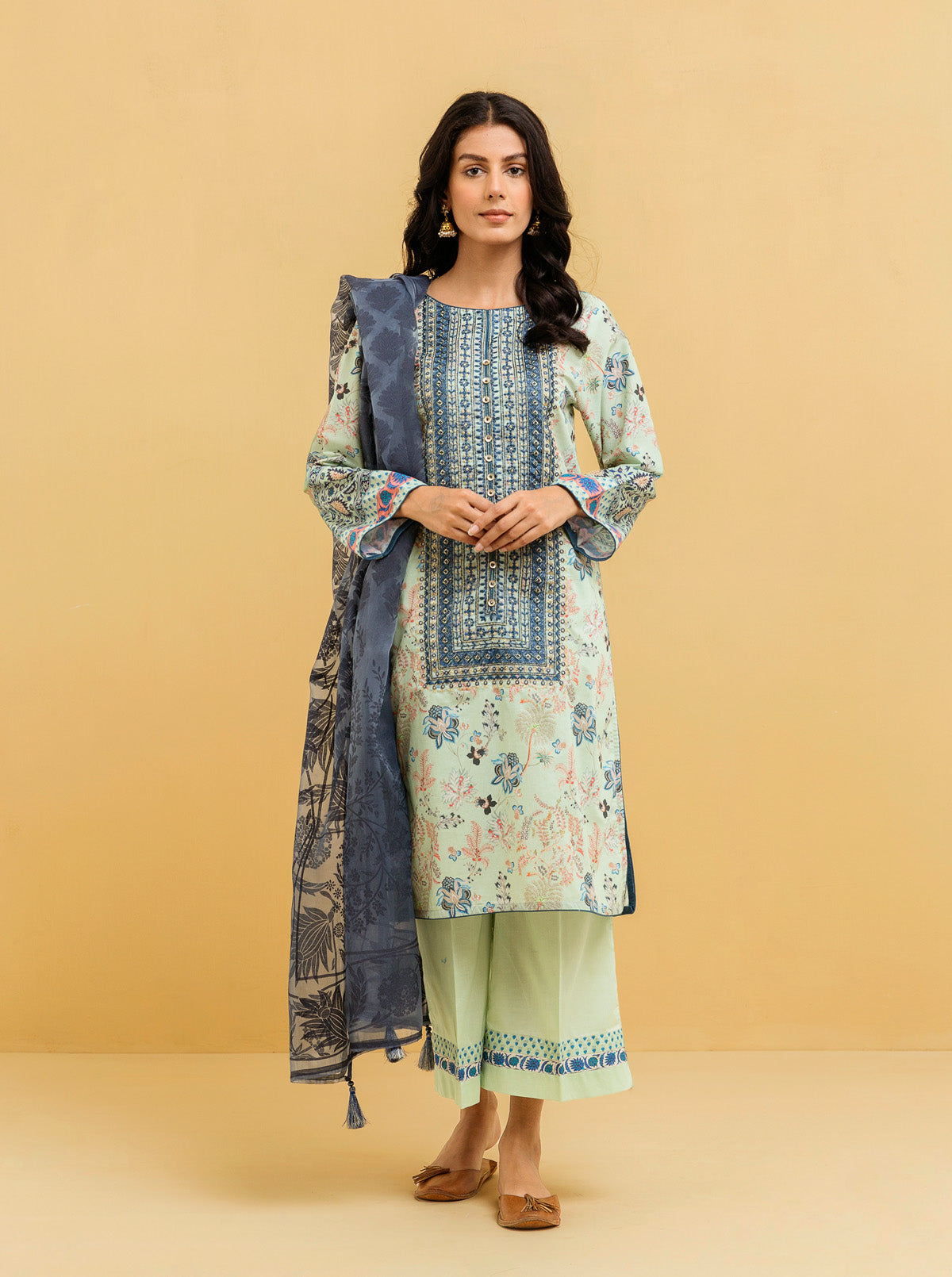 3 Piece - Embroidered Lawn Suit - Chintz Charm