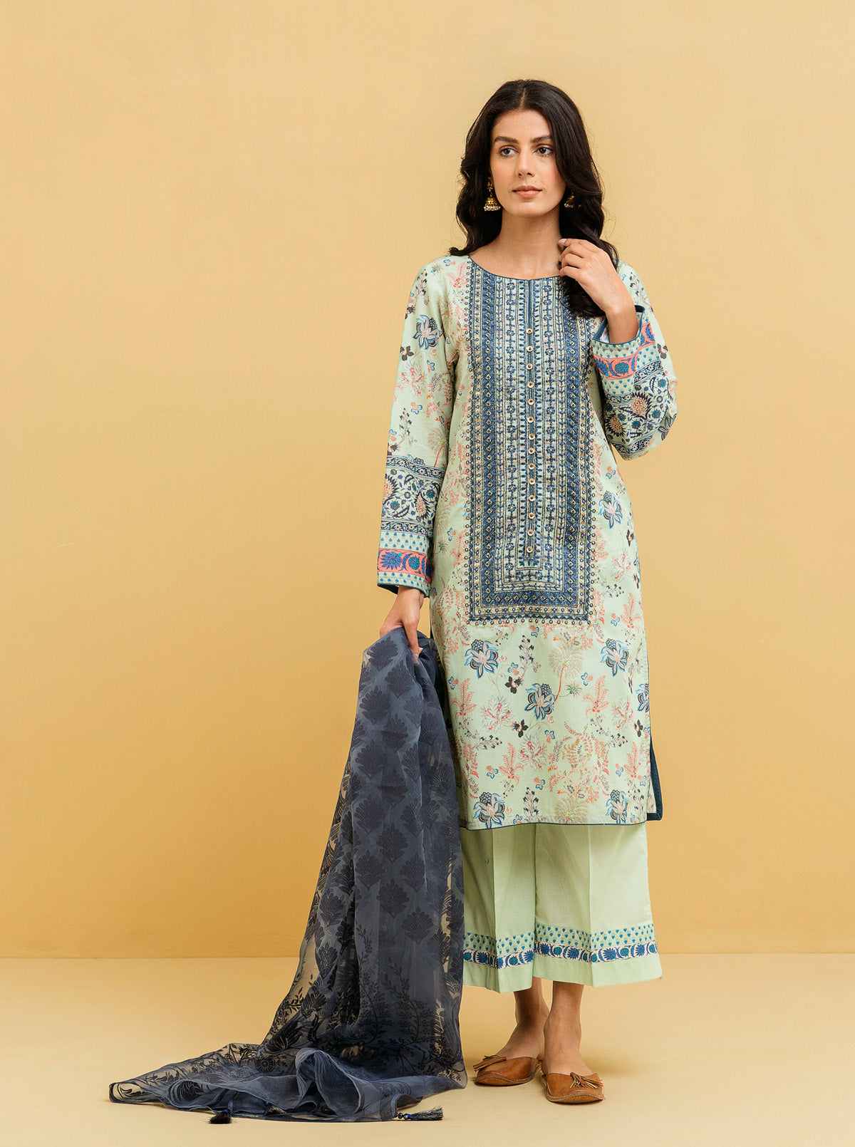3 Piece - Embroidered Lawn Suit - Chintz Charm