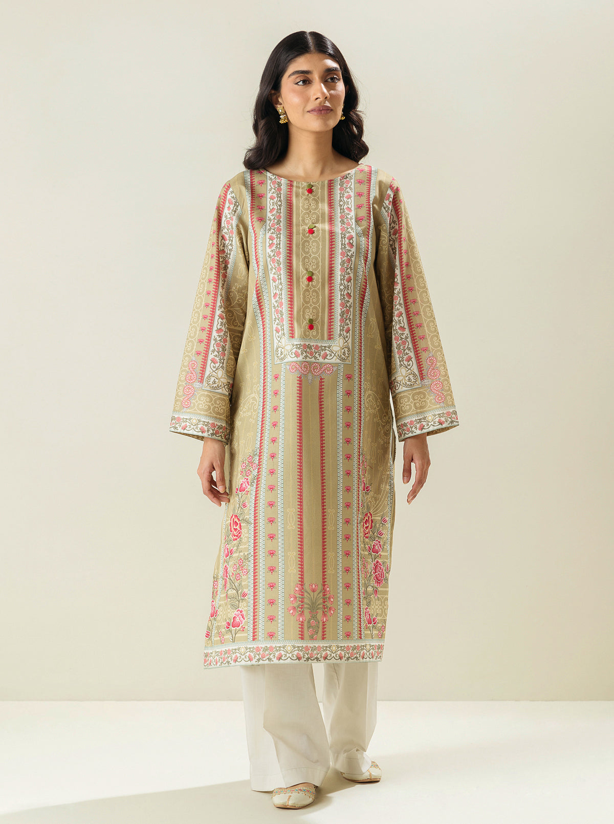 1 Piece - Printed Lawn Shirt - Chateau De Flora