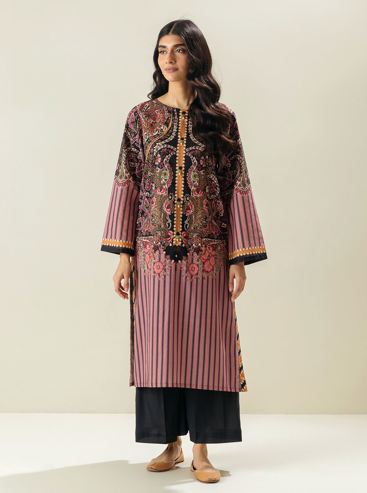 1 PIECE - PRINTED LAWN SHIRT - FLORA SYNC