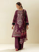 3 Piece - Embroiderd Lawn Suit - Purple Potion