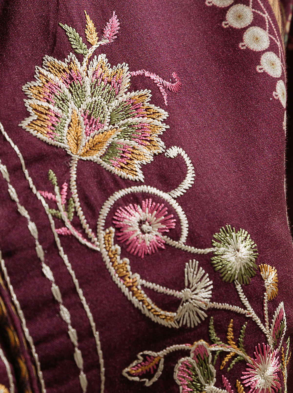 3 Piece - Embroiderd Lawn Suit - Rich Wine