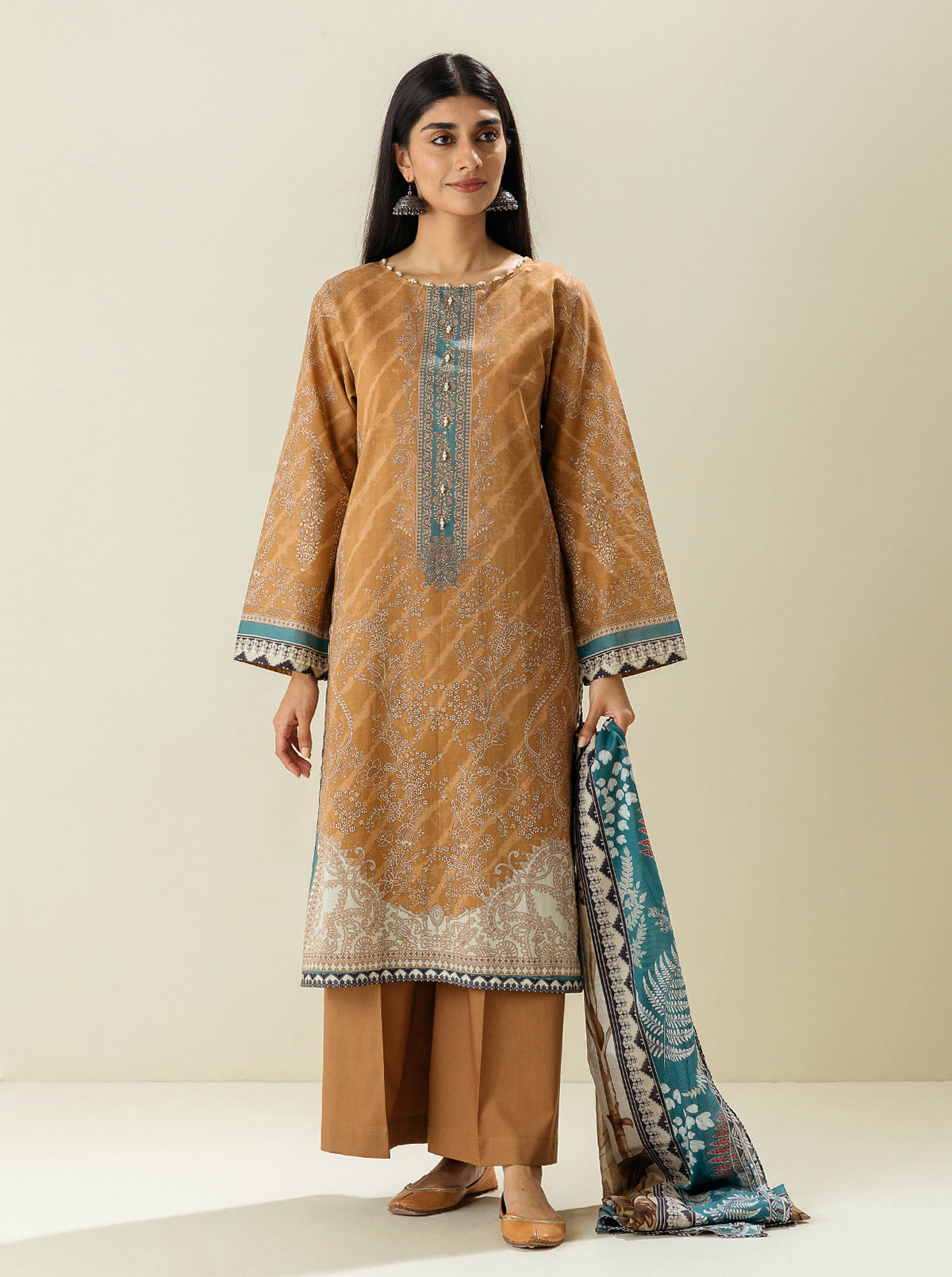 3 Piece - Printed Lawn Suit - New Age Beauty