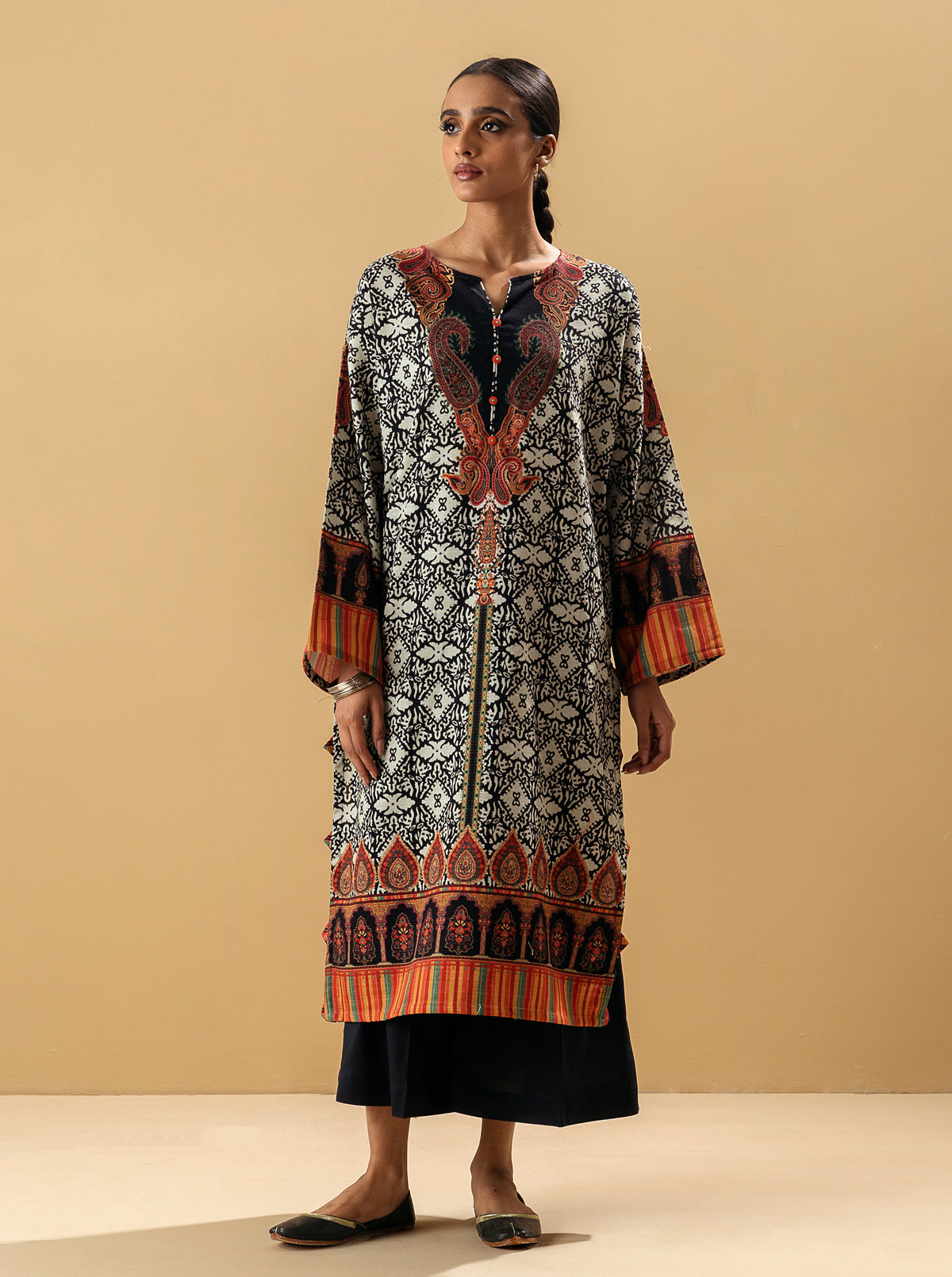1 PIECE - PRINTED KHADDAR SHIRT - VIVID LEGAEY