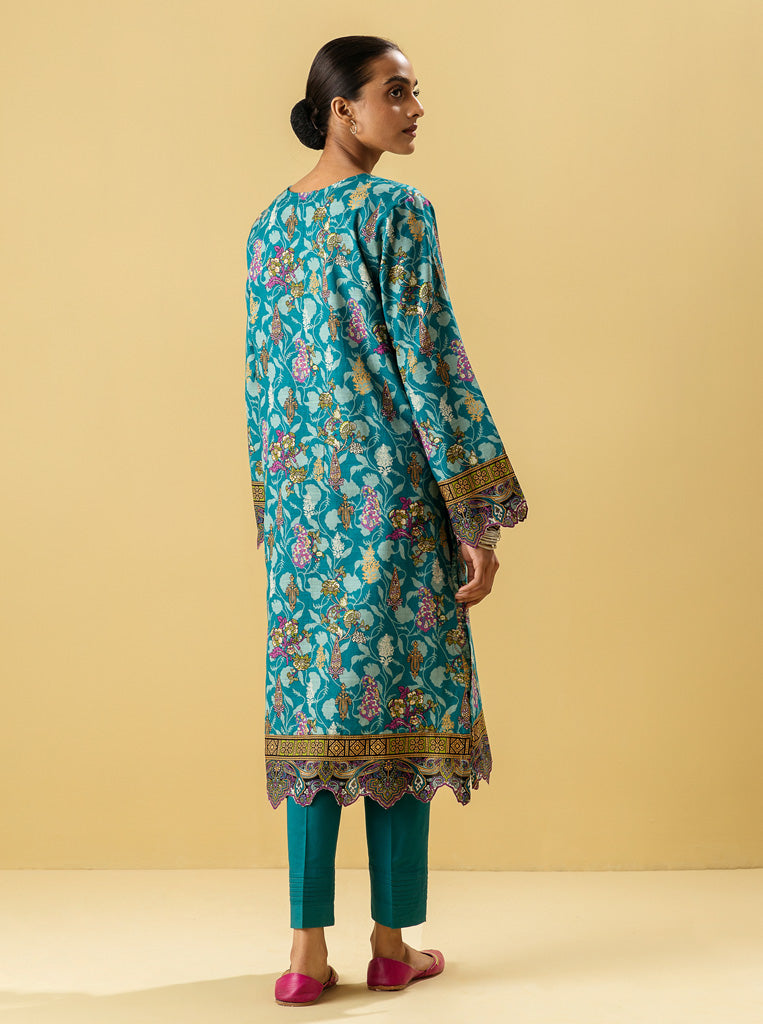 2 Piece - Printed Khaddar Suit - Divine Flora