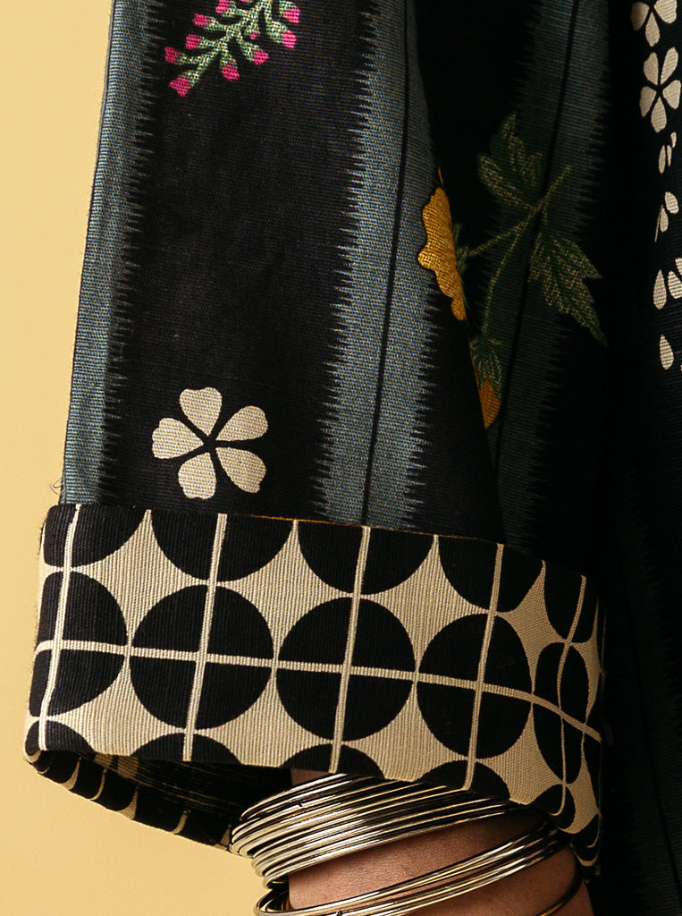 2 Piece - Printed Khaddar Suit - Midnight Bloom