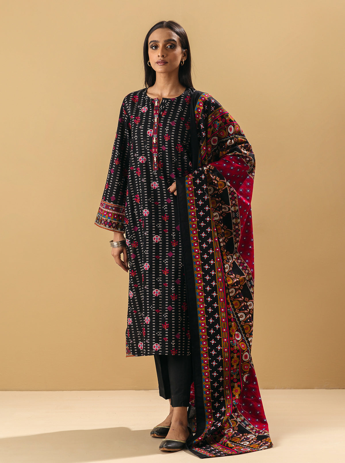 2 Piece - Printed Khaddar Suit - Folk Lore