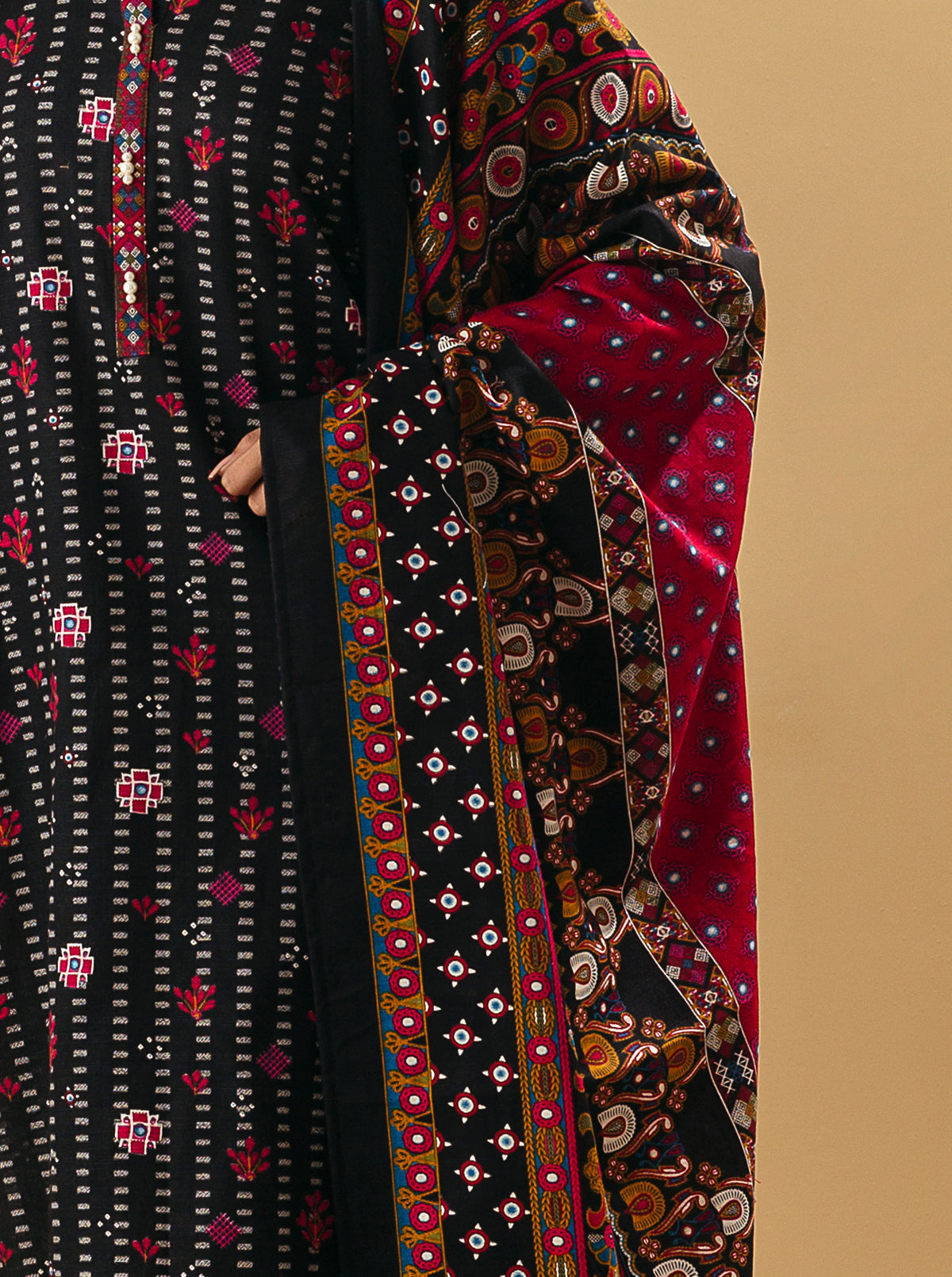 2 Piece - Printed Khaddar Suit - Folk Lore