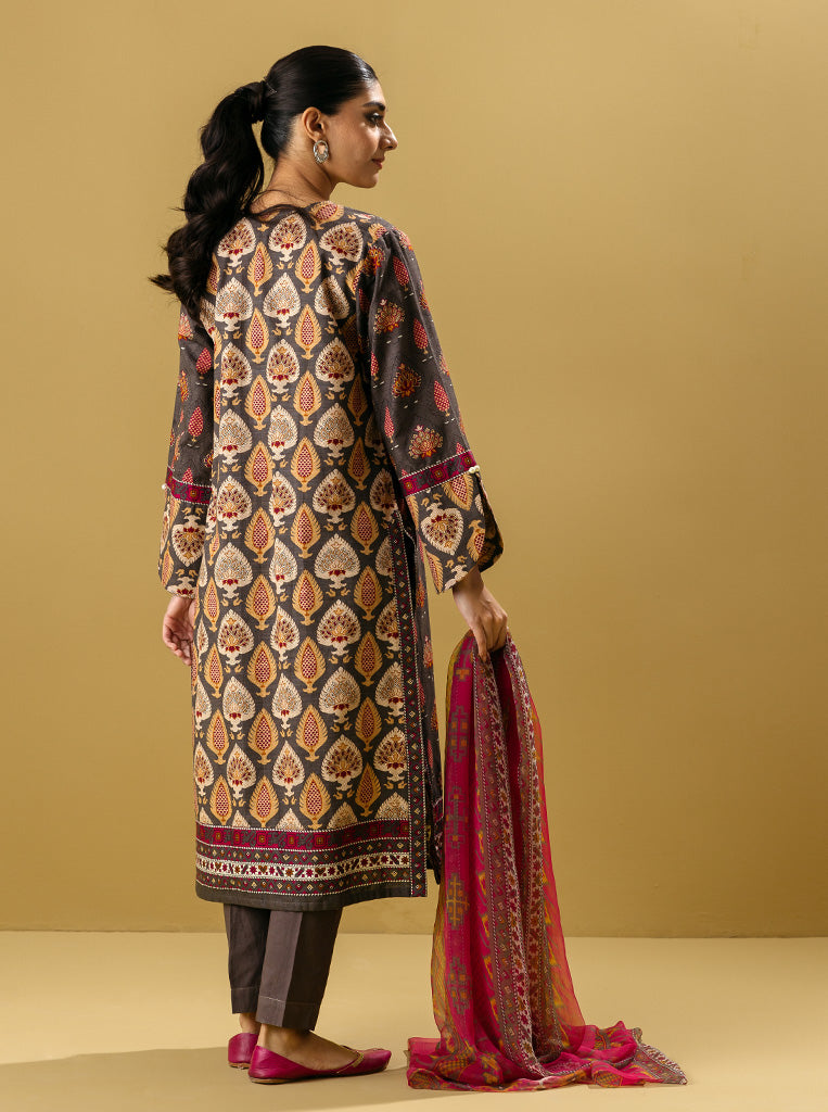 3 Piece - Printed Khaddar Suit - Concreter Heritage