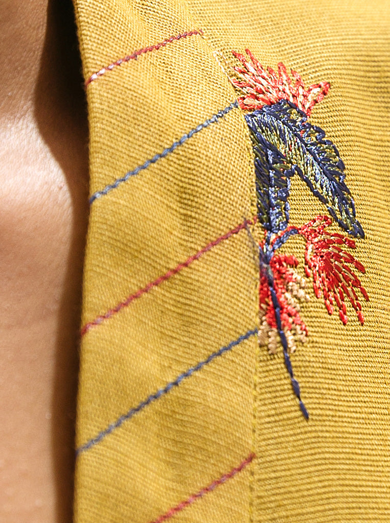 3 Piece - Embroidered With Shawl Khaddar Suit - Marigold Charm