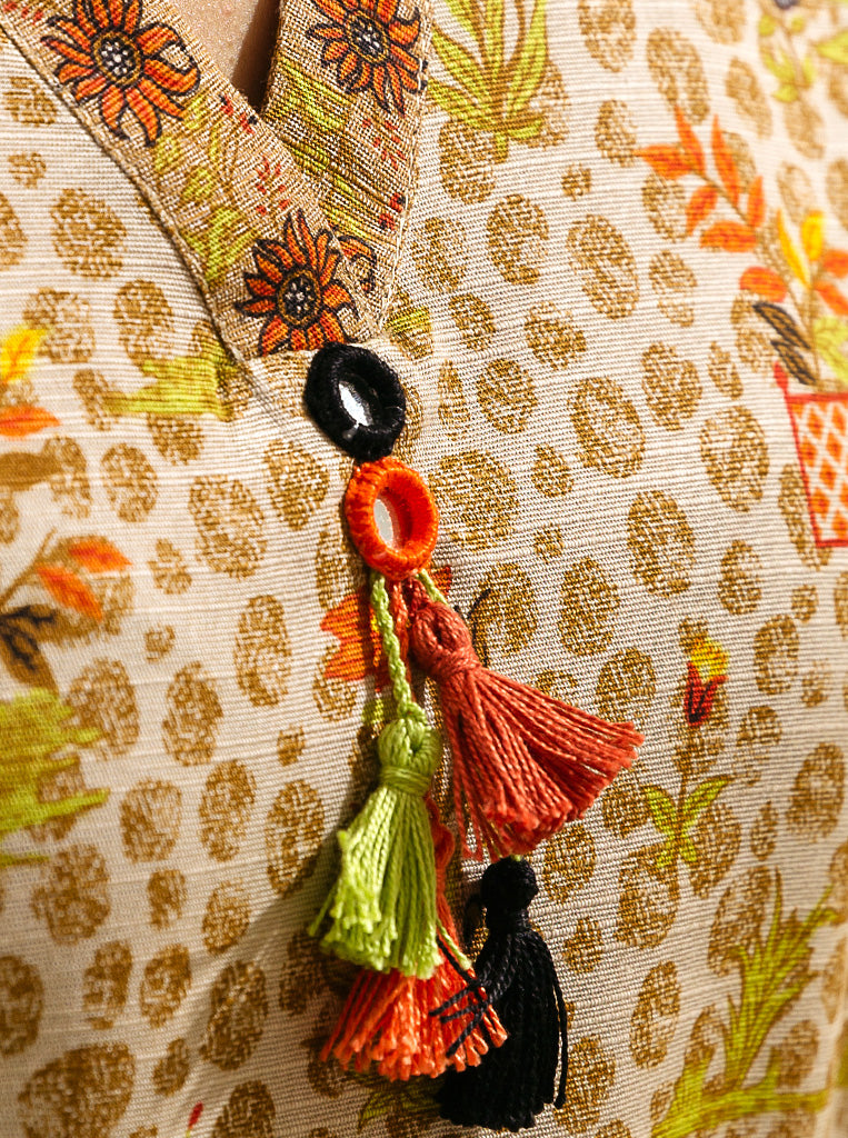 3 Piece - Printed Khaddar Suit - Limeade