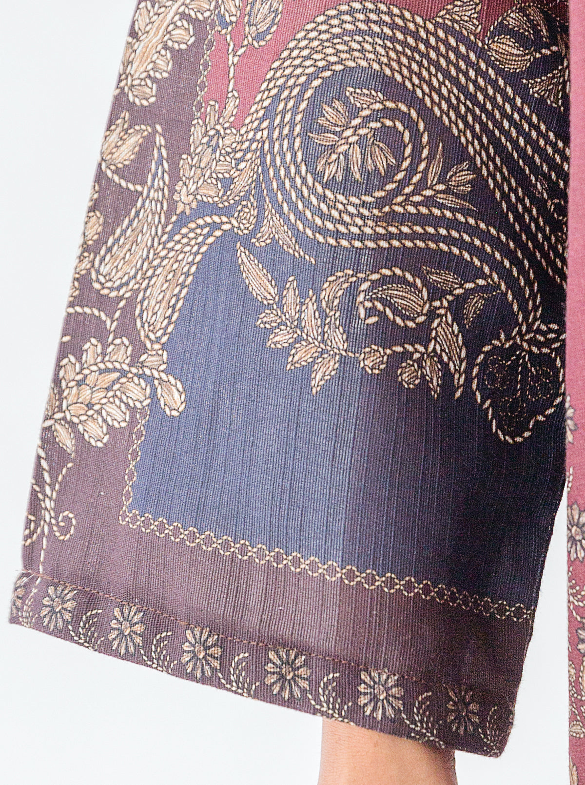 1 PIECE - PRINTED KHADDAR SHIRT - MAROON MAGIC