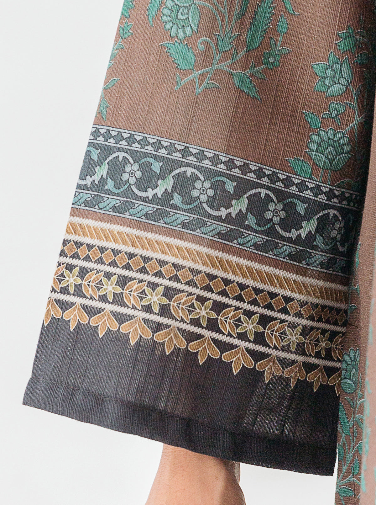 1 PIECE - PRINTED KHADDAR SHIRT - OCEAN DEPTHS