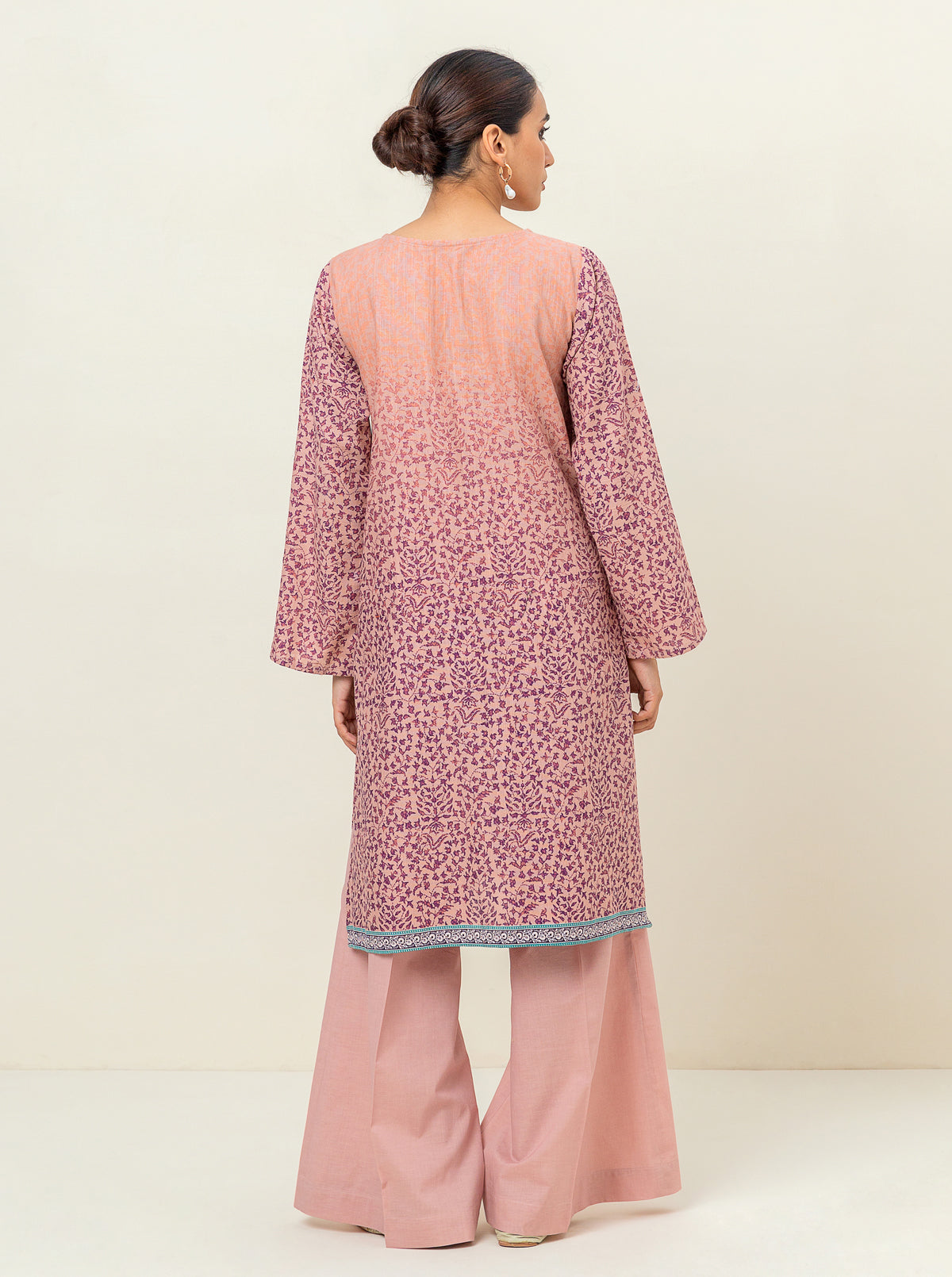 2 Piece - Embroidered Khaddar Suit - Dusky Blush