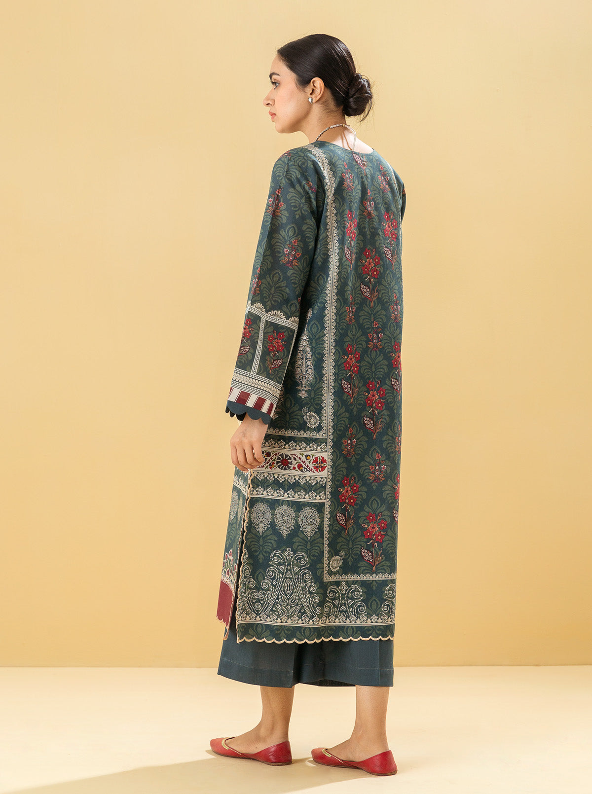 1 PIECE - PRINTED LAWN SHIRT - FOLK MAZE