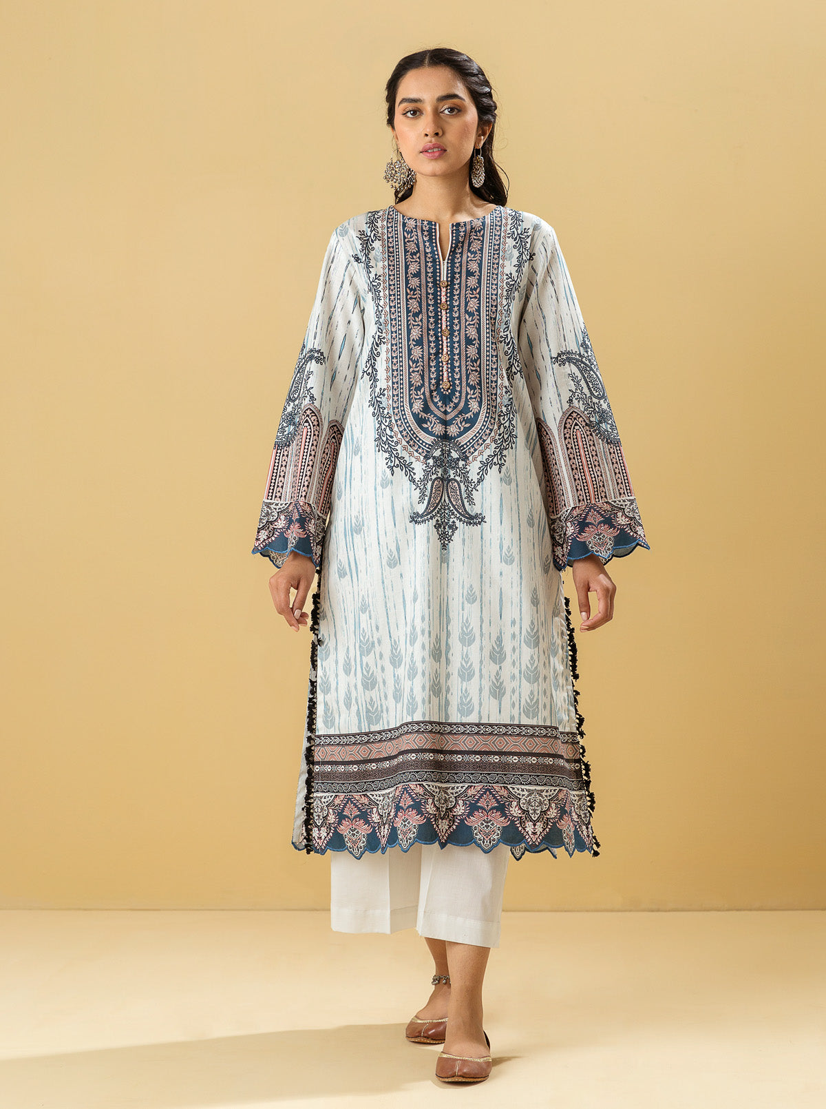 1 PIECE - PRINTED LAWN SHIRT - VICTORIAN JEWELMB3S22U09-BLACK-2000000196673-1PC