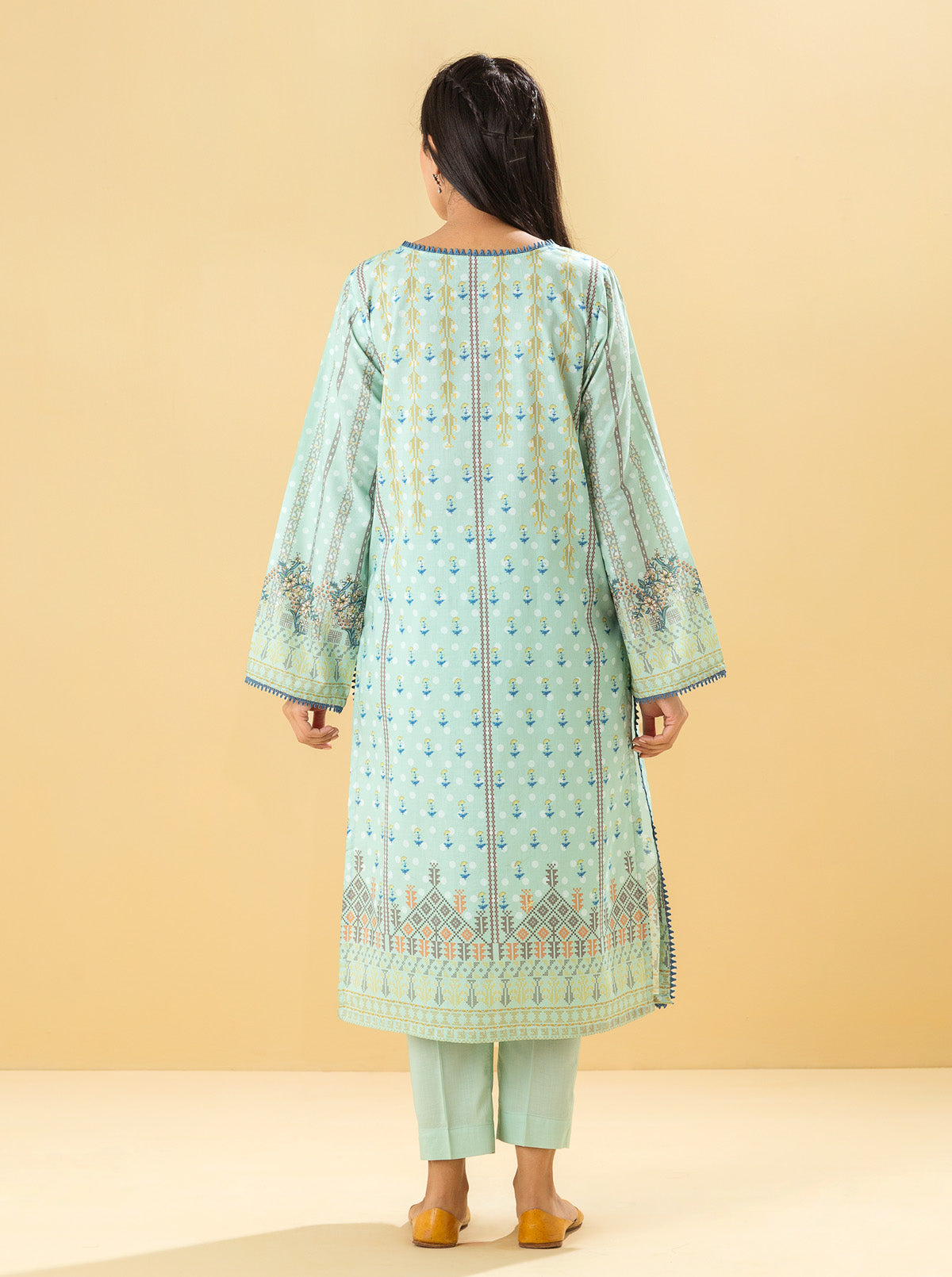 2 PIECE - PRINTED LAWN SUIT - MISTY GARDENIAMB3S22U15-GREEN-2000000196140-2PC