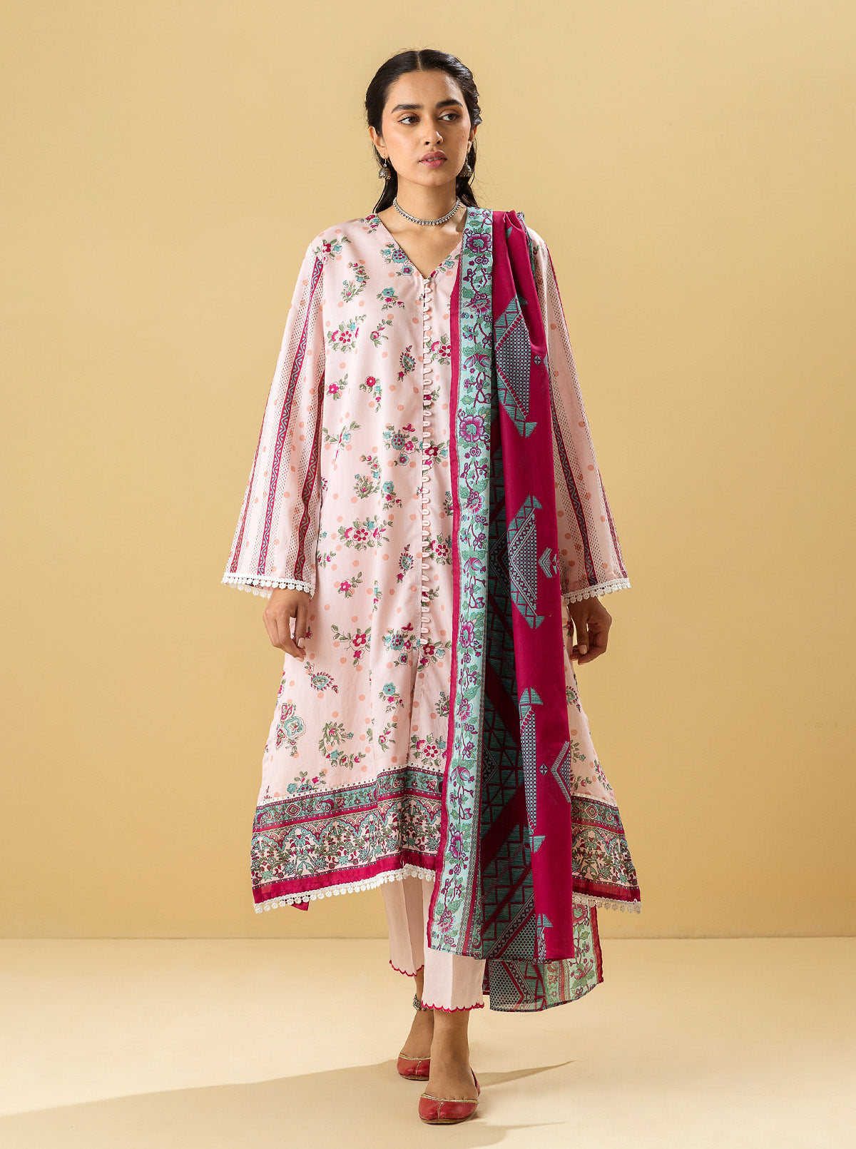 2 PIECE - PRINTED LAWN SUIT - PASTEL DEWMB3S22U22-PINK-2000000196676-2PC