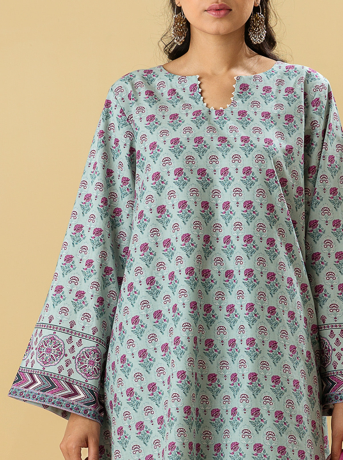 3 PIECE - PRINTED LAWN SUIT - MISTY DEWYMB3S22U27-GREEN-2000000196677-3PC