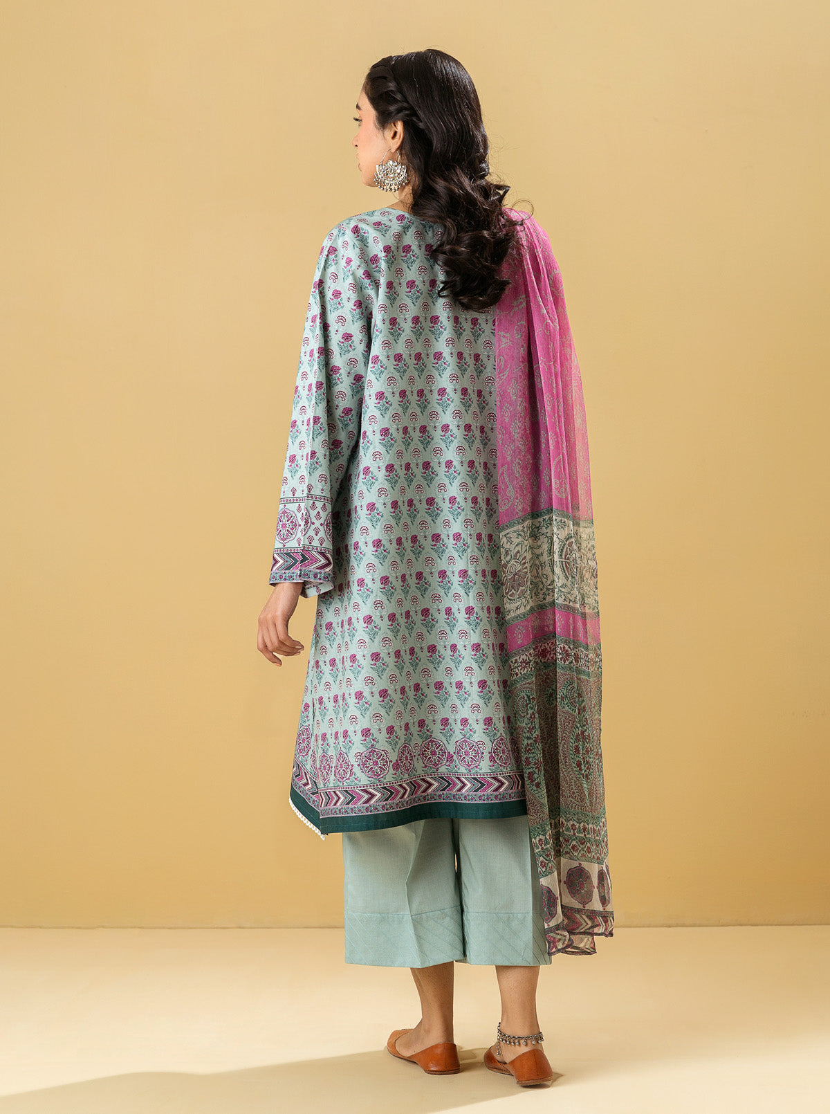 3 PIECE - PRINTED LAWN SUIT - MISTY DEWYMB3S22U27-GREEN-2000000196677-3PC