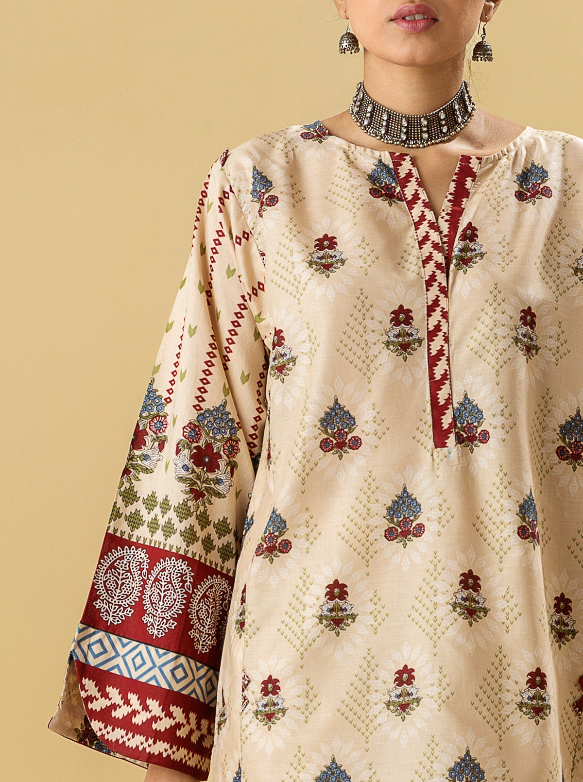 3 Piece - Printed Lawn Suit - Ivory Mist