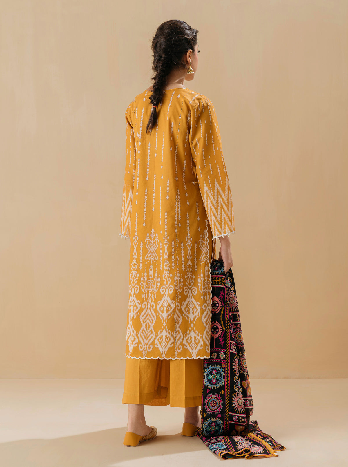 3 Piece - Embroidered Lawn Suit - Mystique Mustard