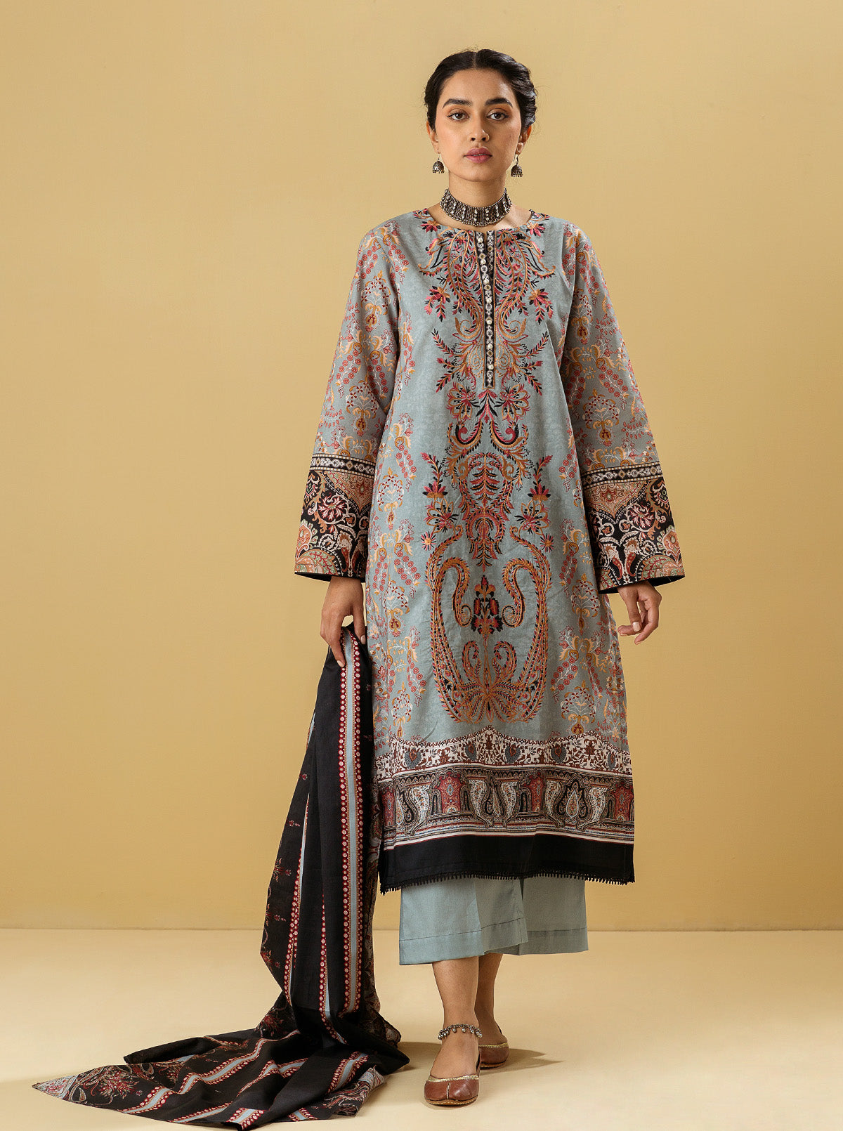 3 Piece - Embroidered Lawn Suit - Summer Breeze