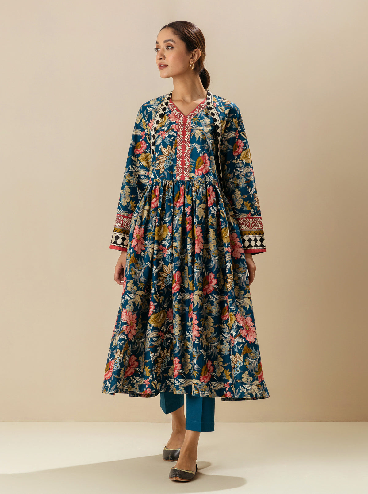 1 PIECE - PRINTED  LAWN SHIRT - FLORAL REQUISITION